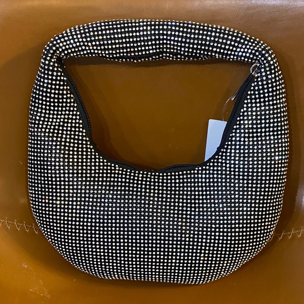Nordstrom Black and Silver Studded Handbag. - Picture 3 of 4